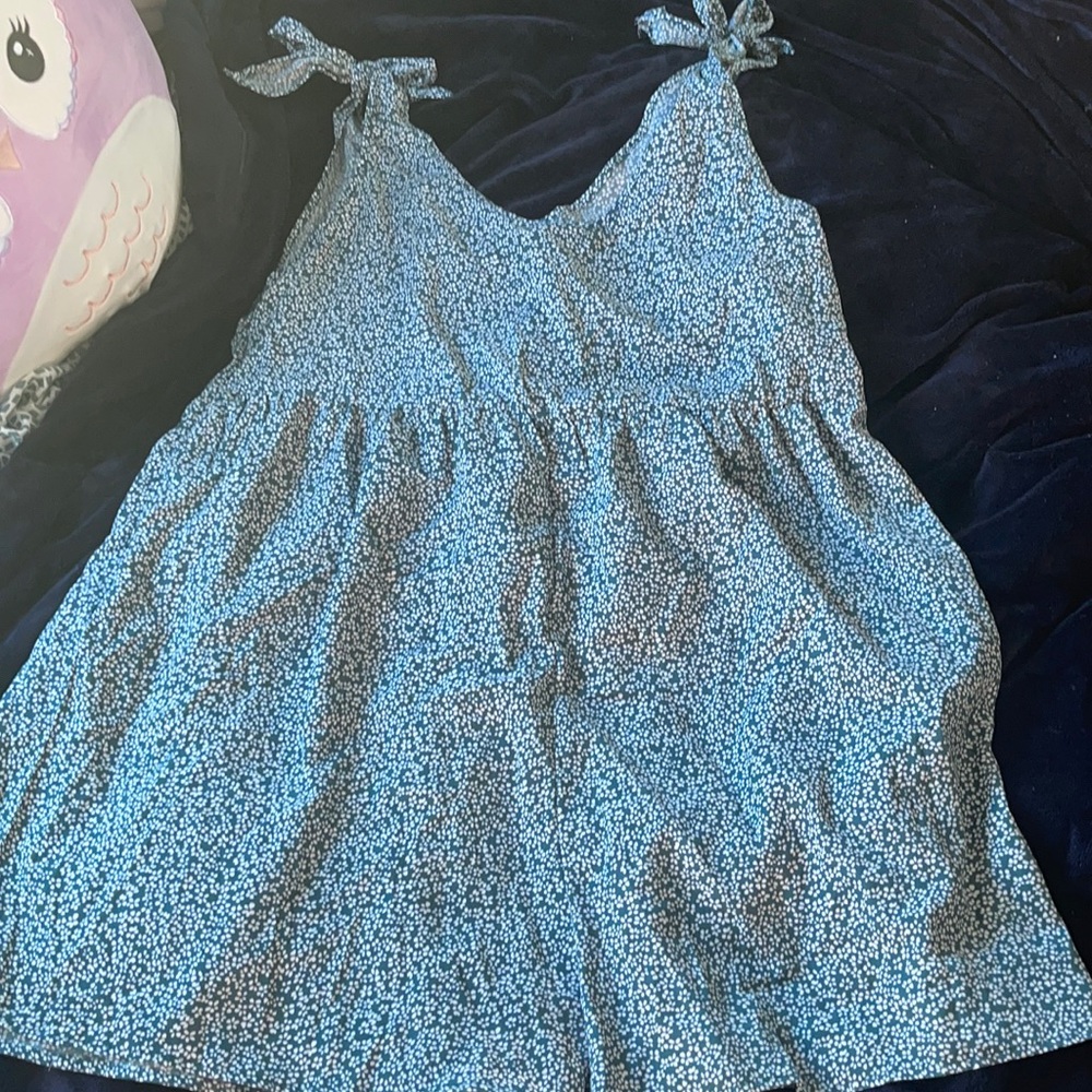 Blue Floral Romper - SHEIN - XL